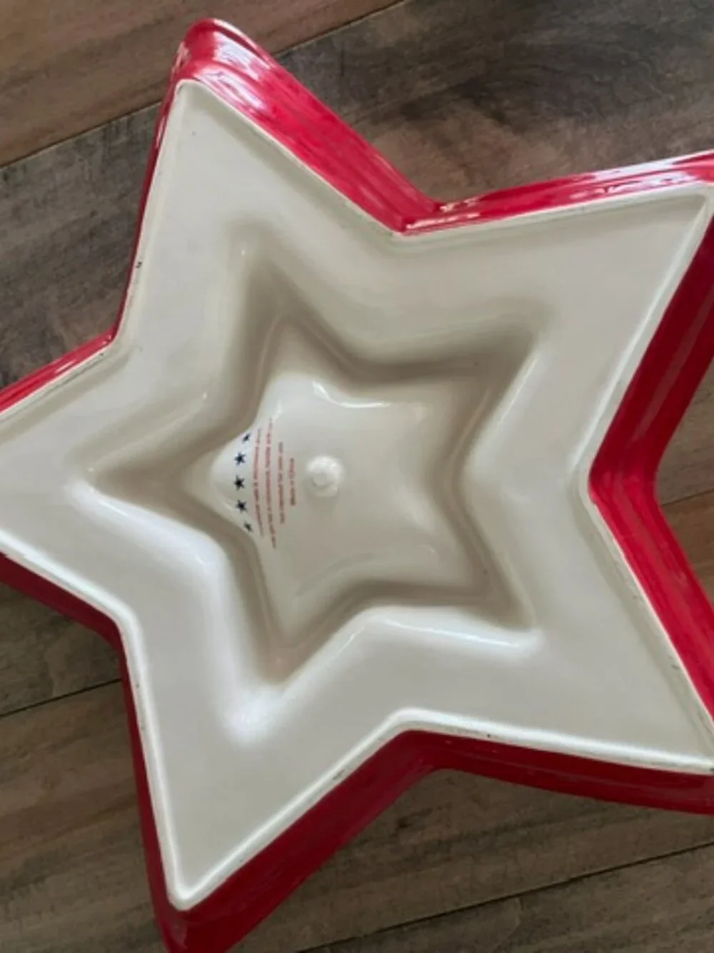 Patriotic Red white and blue star chip and dip ceramic server